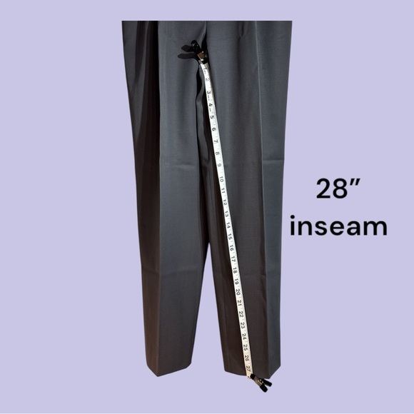 Le Painty Paris 100% Wool Gray Pleated Dress Slacks Made in France Size 10 - Picture 2 of 6